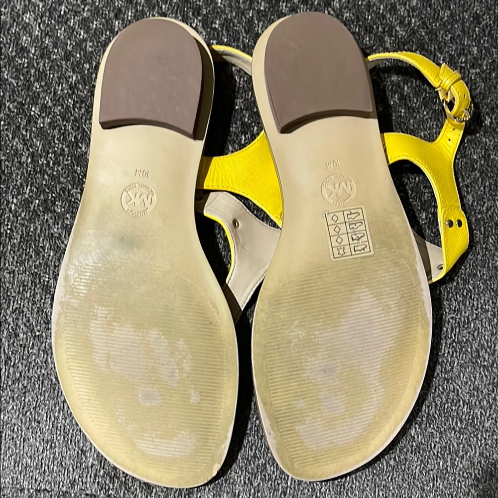 Michael Kors Yellow Leather Sandals - Picture 2 of 2